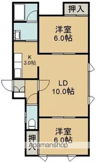 シャン オドゥール【1階】の間取り